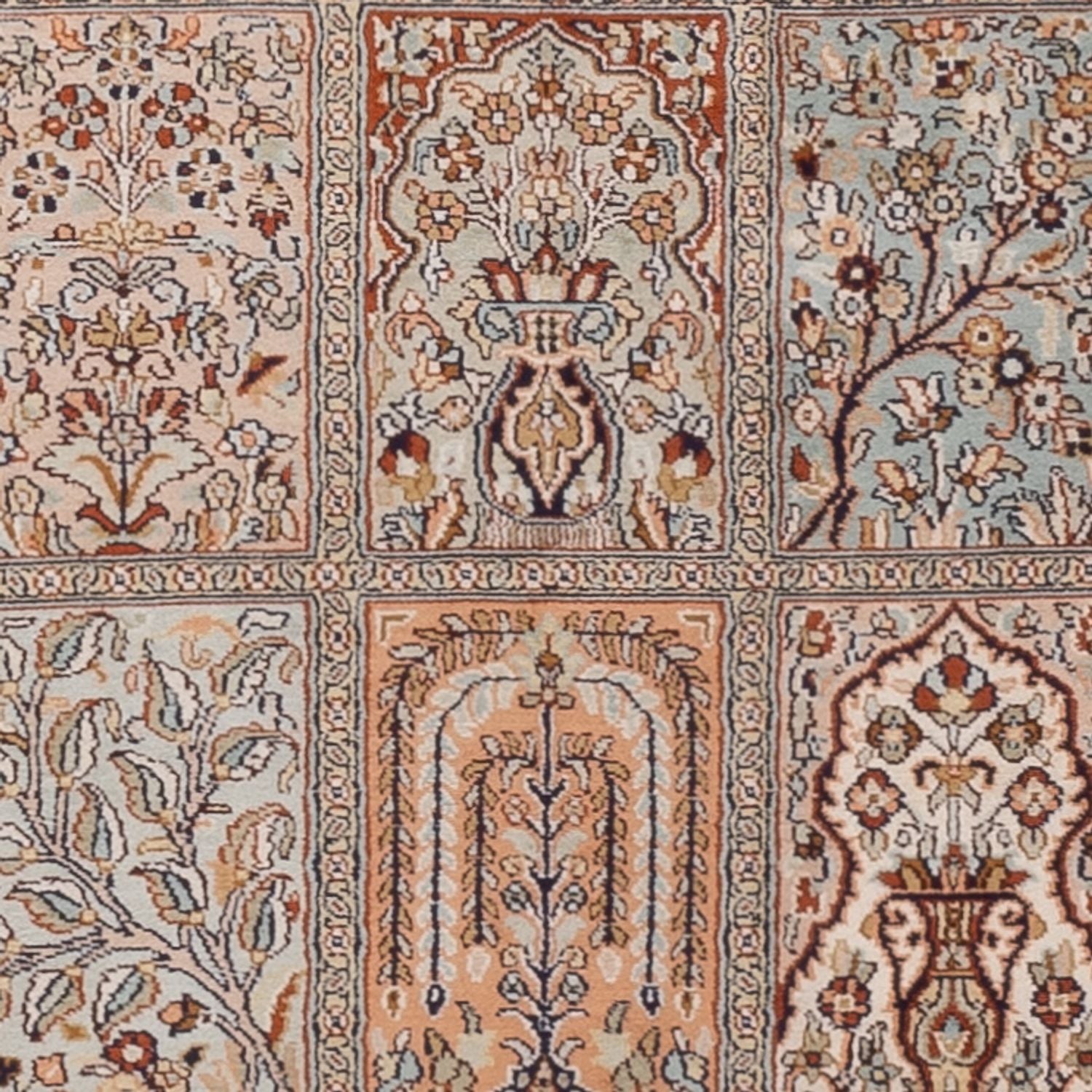 Tapis de couloir Tapis en soie - Soie du Cachemire - 303 x 81 cm - beige foncé