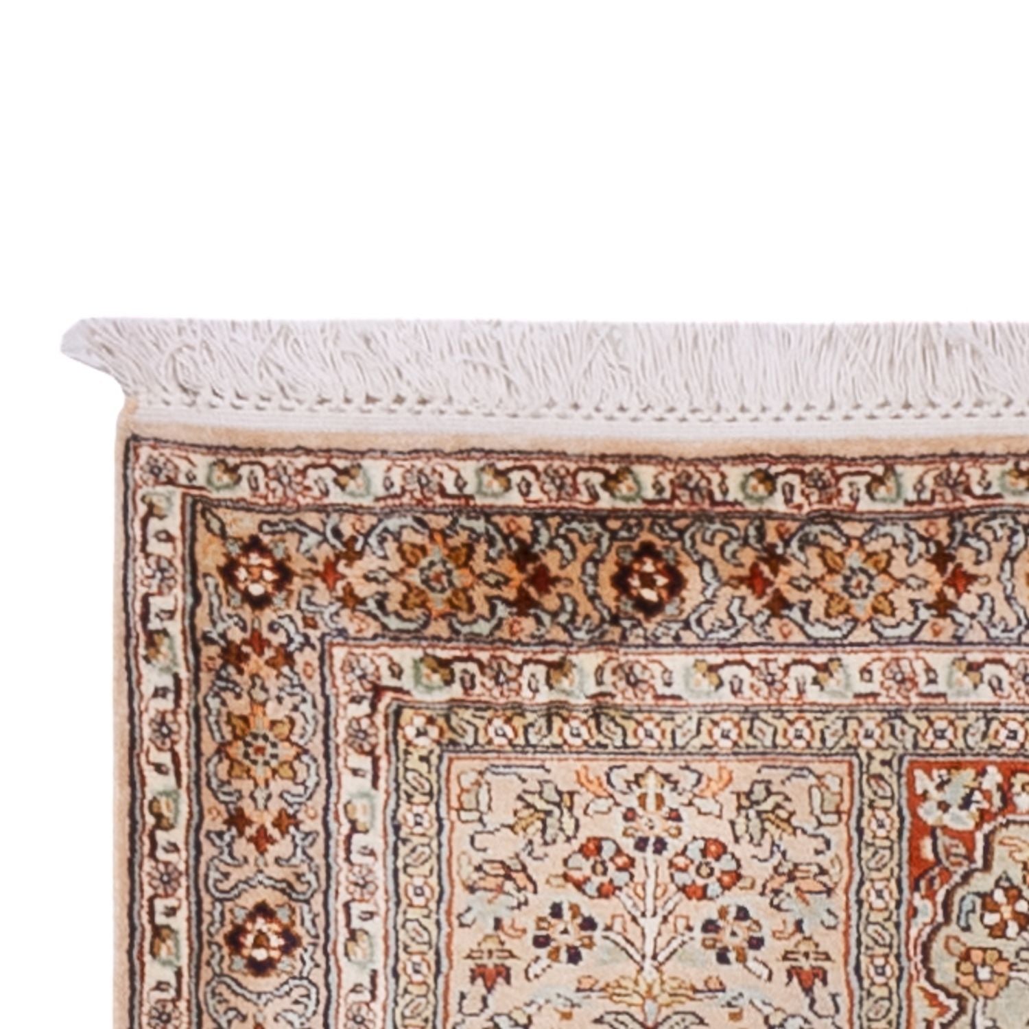 Tapis de couloir Tapis en soie - Soie du Cachemire - 303 x 81 cm - beige foncé