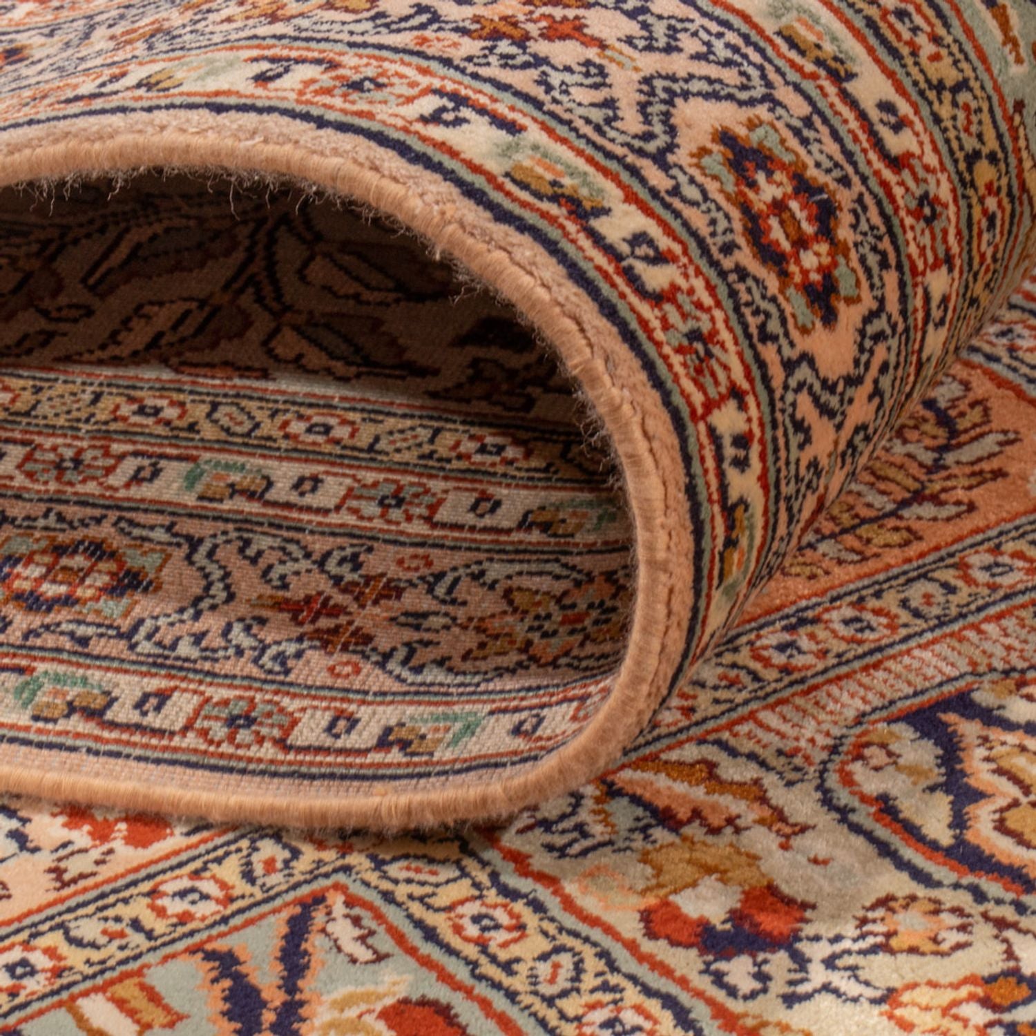 Tapis de couloir Tapis en soie - Soie du Cachemire - 303 x 81 cm - beige foncé