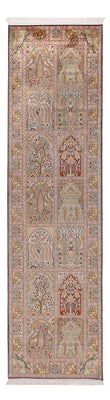 Tapis de couloir Tapis en soie - Soie du Cachemire - 296 x 78 cm - beige foncé