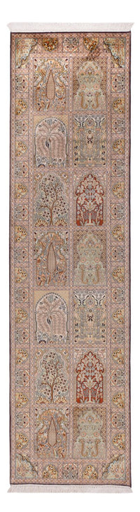 Tapis de couloir Tapis en soie - Soie du Cachemire - 296 x 78 cm - beige foncé