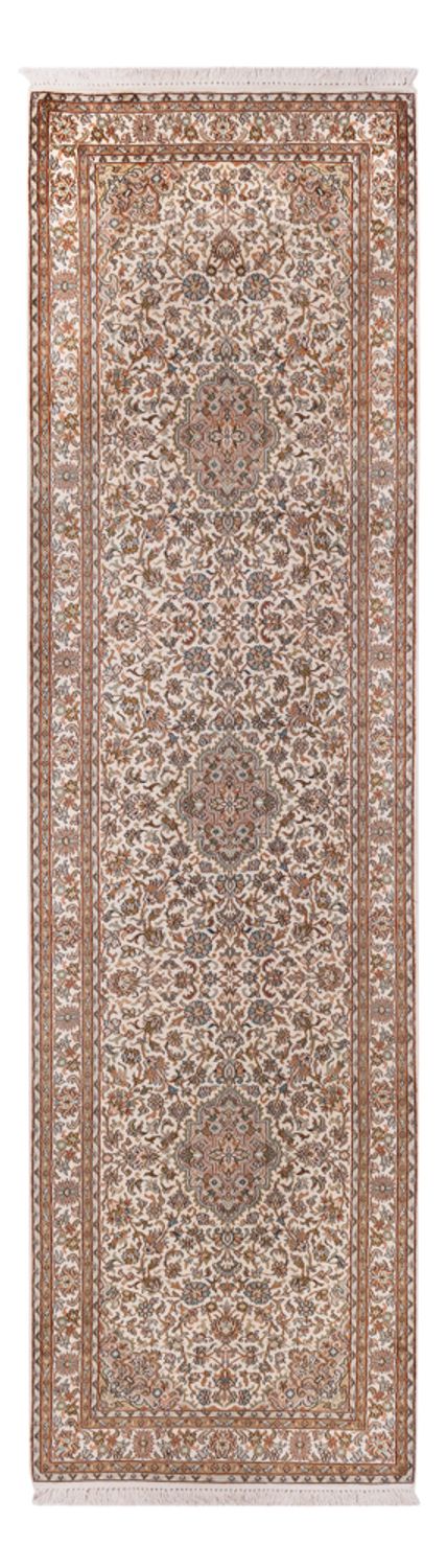 Tapis de couloir Tapis en soie - Soie du Cachemire - 290 x 81 cm - beige clair