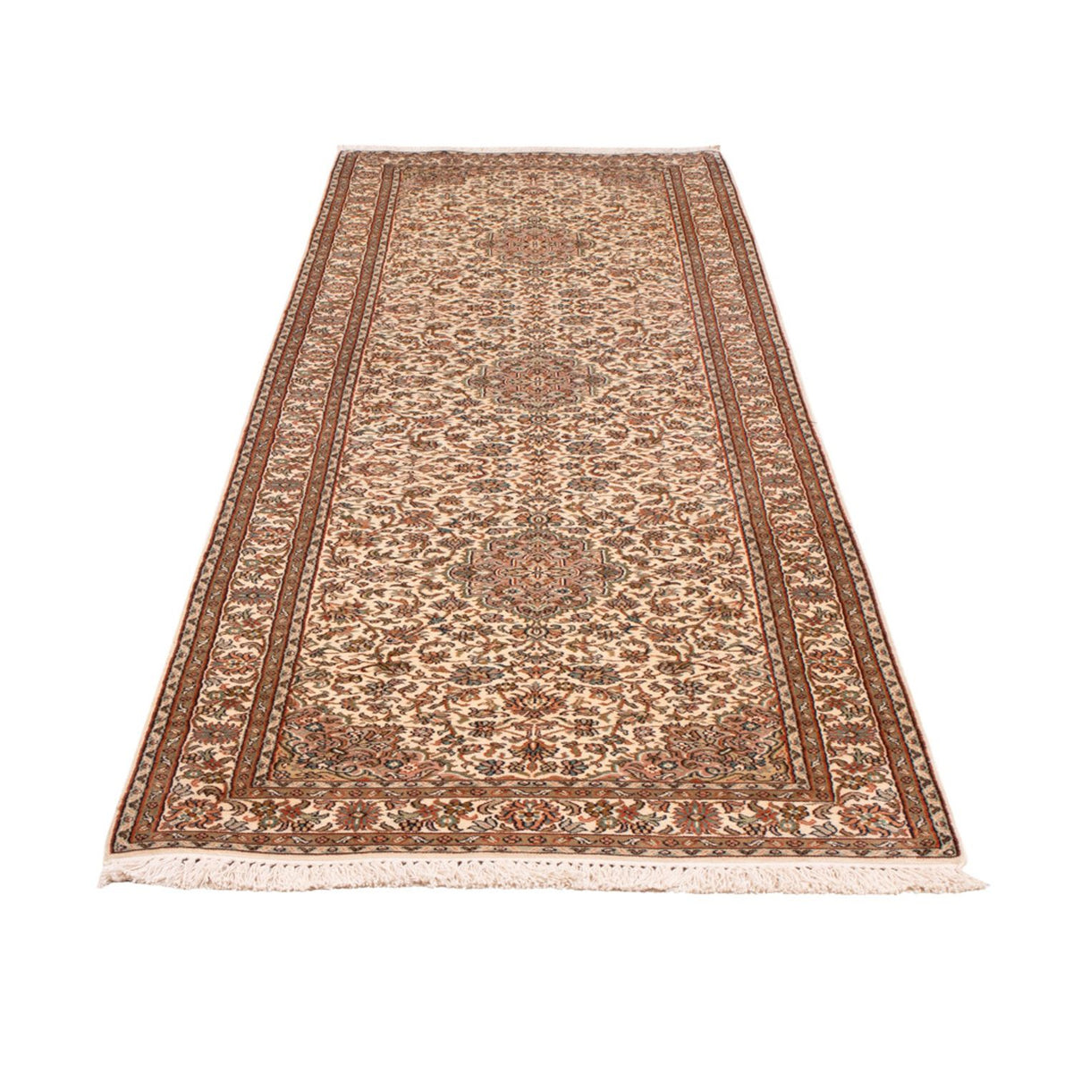 Tapis de couloir Tapis en soie - Soie du Cachemire - 290 x 81 cm - beige clair