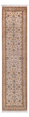 Tapis de couloir Tapis en soie - Soie du Cachemire - 325 x 76 cm - beige clair