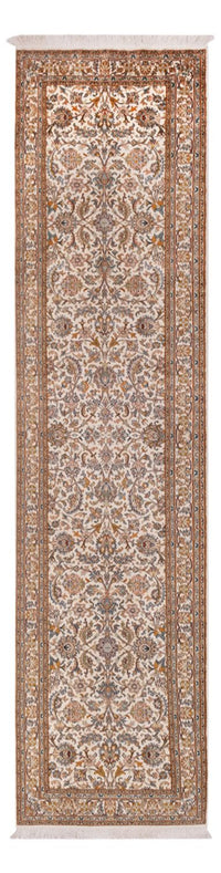 Tapis de couloir Tapis en soie - Soie du Cachemire - 325 x 76 cm - beige clair
