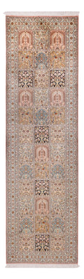 Tapis de couloir Tapis en soie - Soie du Cachemire - 280 x 80 cm - beige foncé