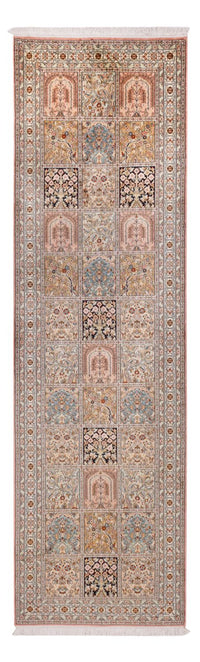Tapis de couloir Tapis en soie - Soie du Cachemire - 280 x 80 cm - beige foncé