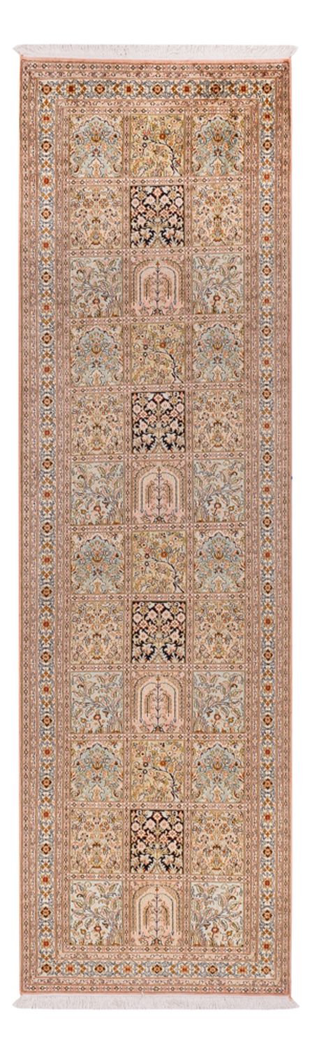 Tapis de couloir Tapis en soie - Soie du Cachemire - 282 x 79 cm - beige foncé