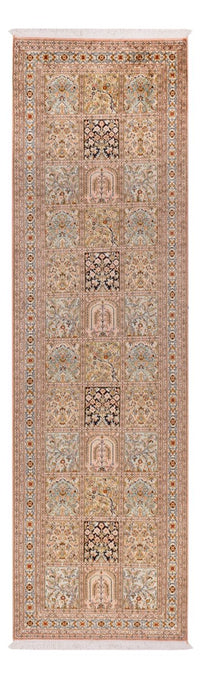 Tapis de couloir Tapis en soie - Soie du Cachemire - 282 x 79 cm - beige foncé