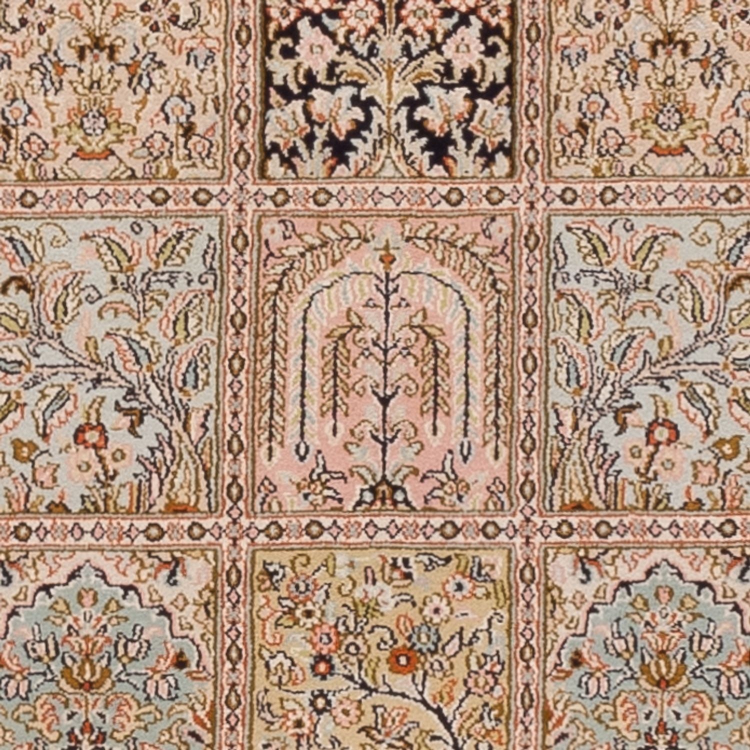 Tapis de couloir Tapis en soie - Soie du Cachemire - 282 x 79 cm - beige foncé