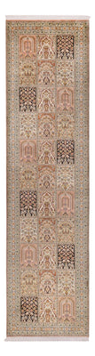 Tapis de couloir Tapis en soie - Soie du Cachemire - 310 x 81 cm - beige foncé