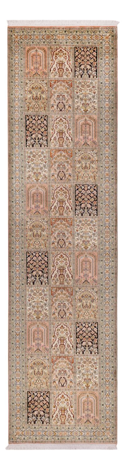 Tapis de couloir Tapis en soie - Soie du Cachemire - 310 x 81 cm - beige foncé