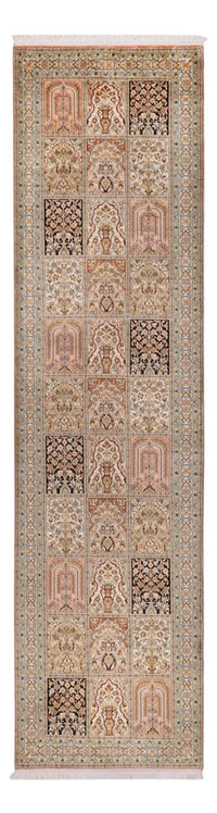 Tapis de couloir Tapis en soie - Soie du Cachemire - 310 x 81 cm - beige foncé