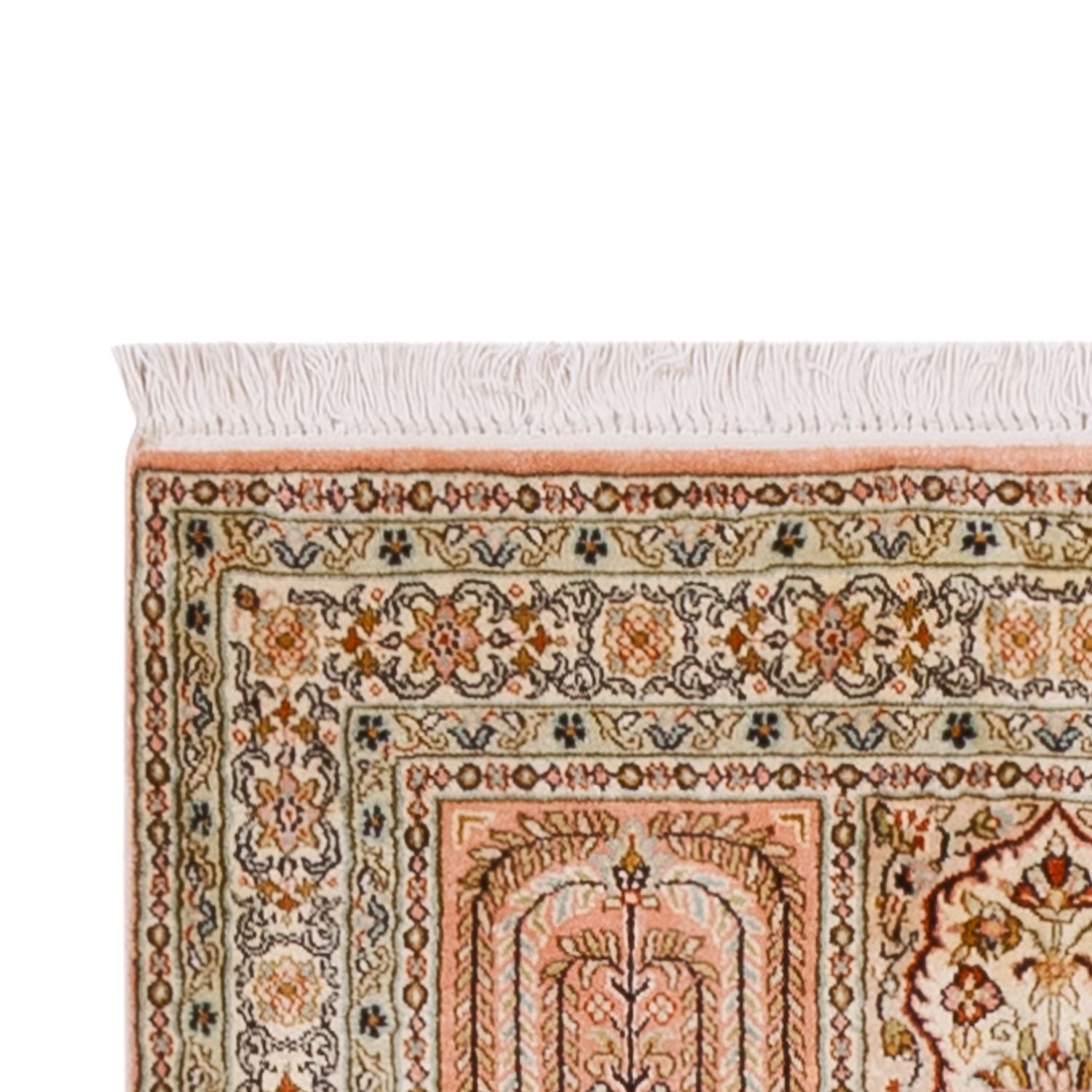 Tapis de couloir Tapis en soie - Soie du Cachemire - 310 x 81 cm - beige foncé