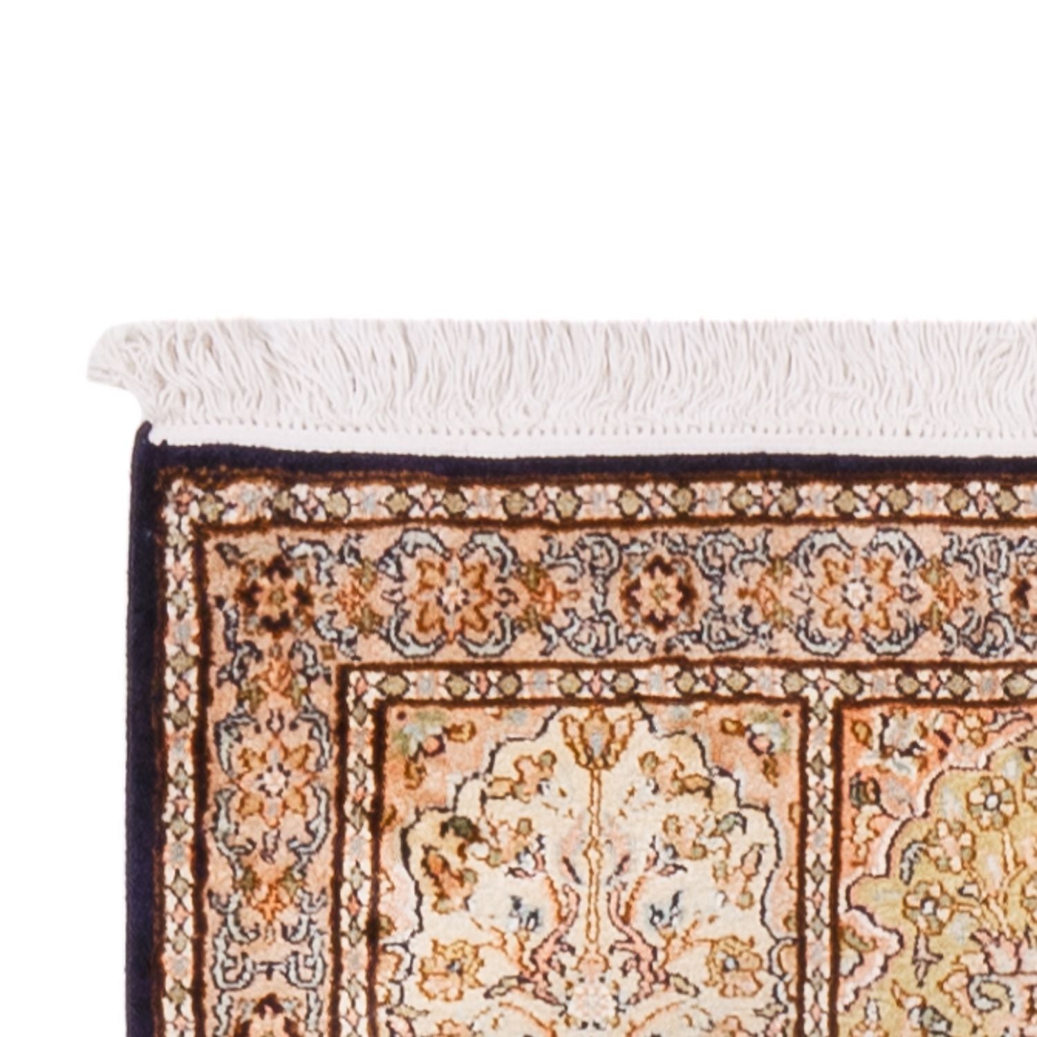 Tapis de couloir Tapis en soie - Soie du Cachemire - 304 x 77 cm - beige foncé
