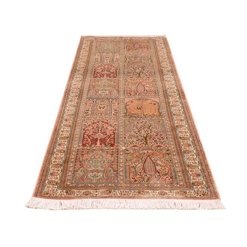Tapis de couloir Tapis en soie - Soie du Cachemire - 287 x 79 cm - beige foncé