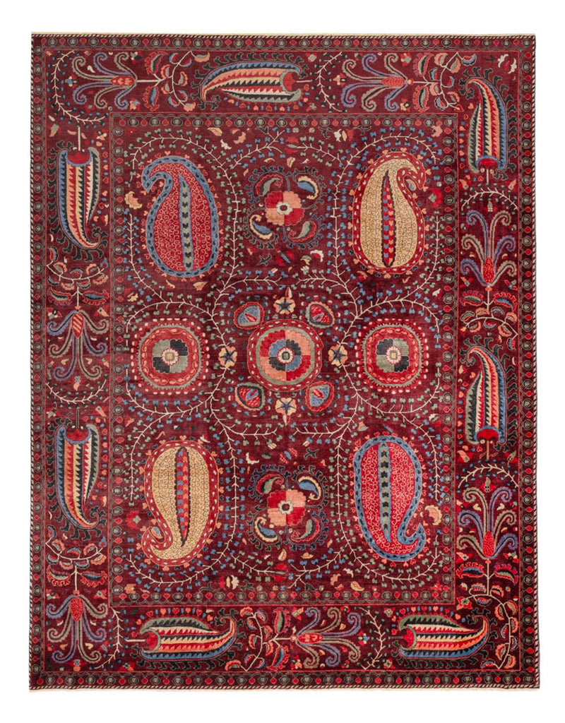 Tapis design - 309 x 251 cm - rouge vin