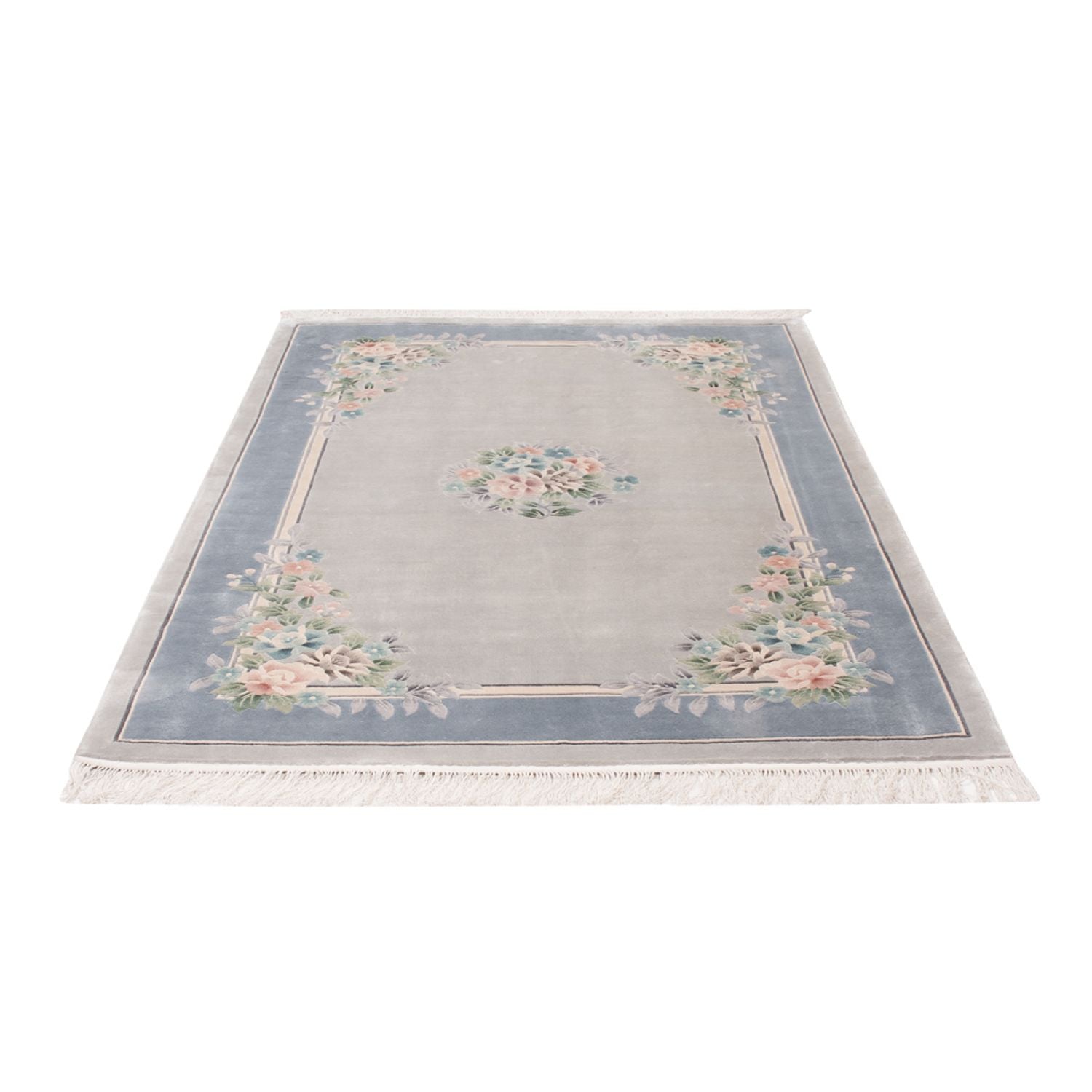 Seidenteppich - China Seide - 185 x 123 cm - grau