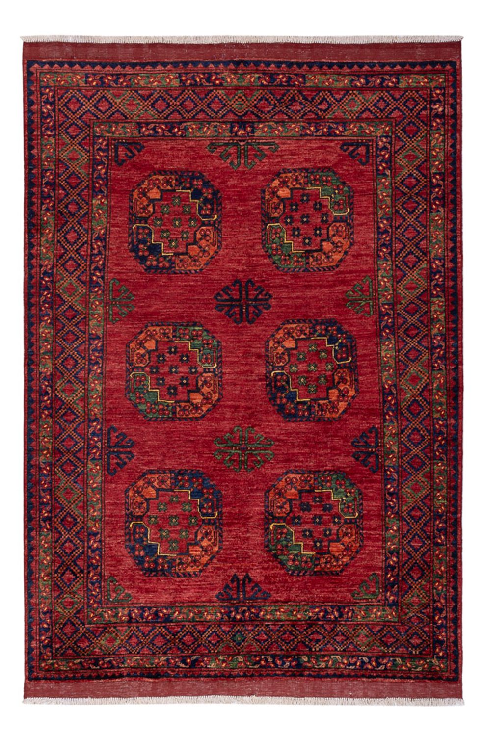 Tapis afghan - Kunduz - 222 x 154 cm - rouge