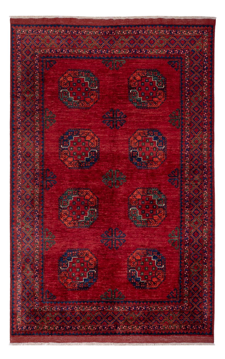 Tapis afghan - Kunduz - 253 x 166 cm - rouge