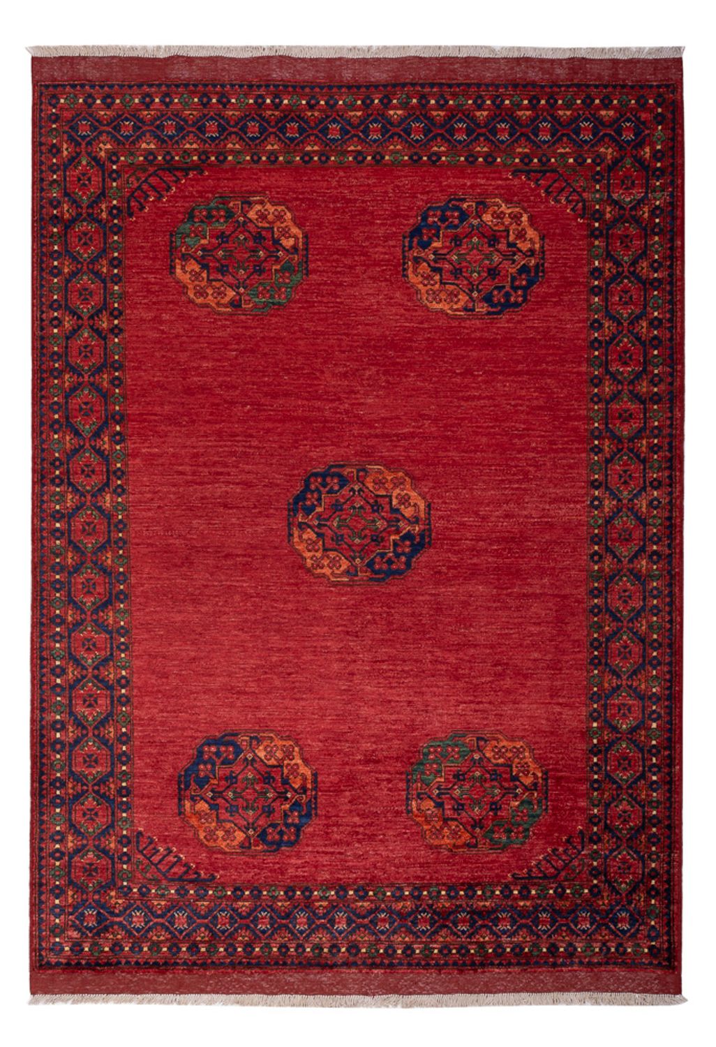 Tapis afghan - Kunduz - 241 x 177 cm - rouge