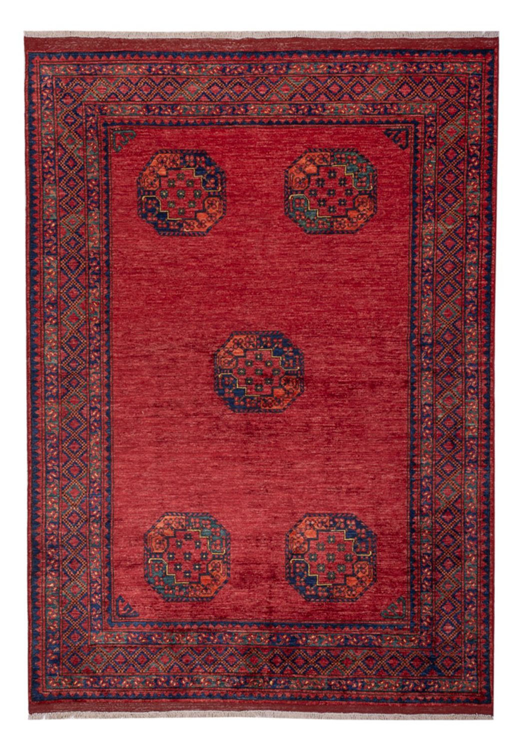 Tapis afghan - Kunduz - 238 x 172 cm - rouge