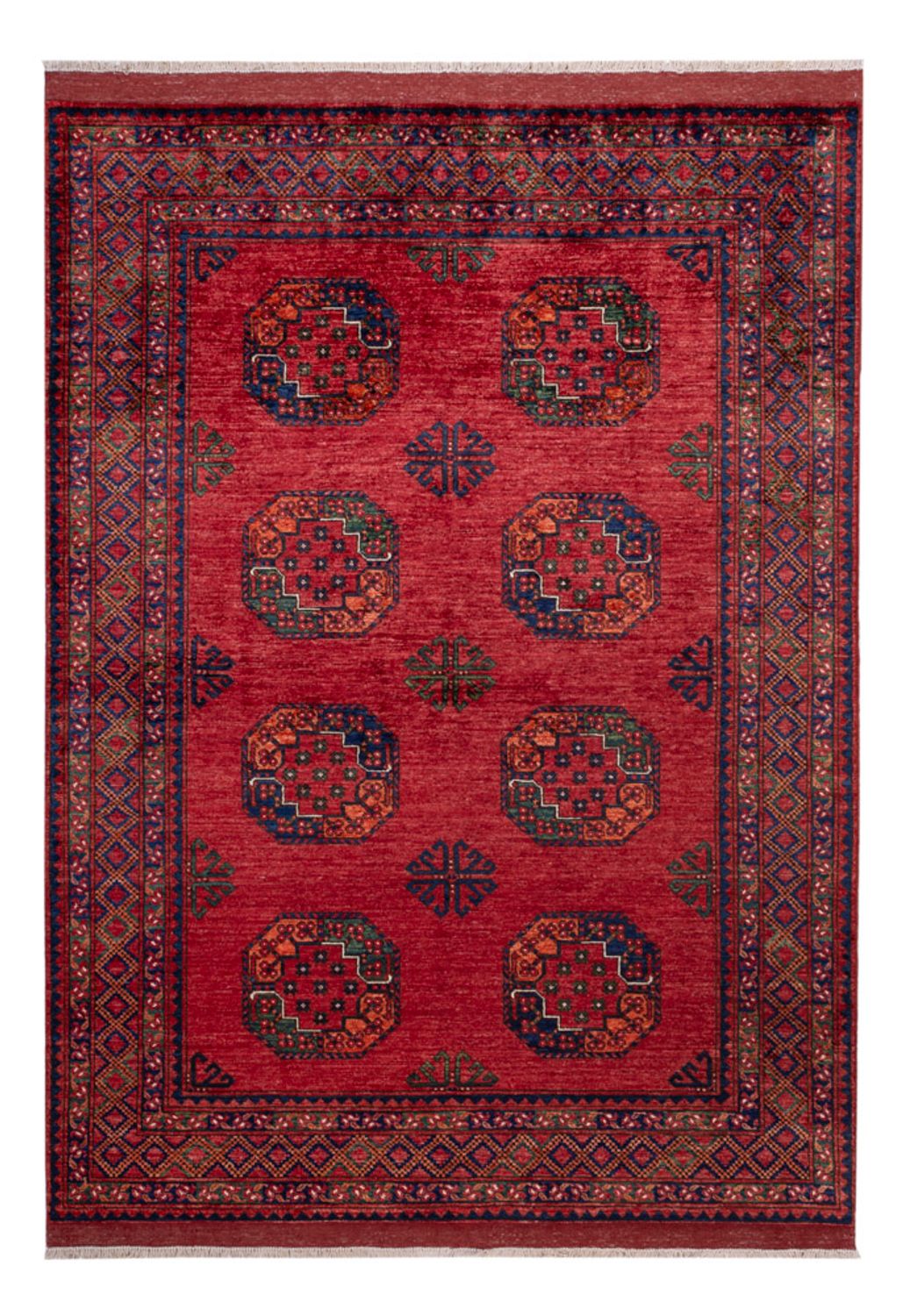 Tapis afghan - Kunduz - 243 x 177 cm - rouge