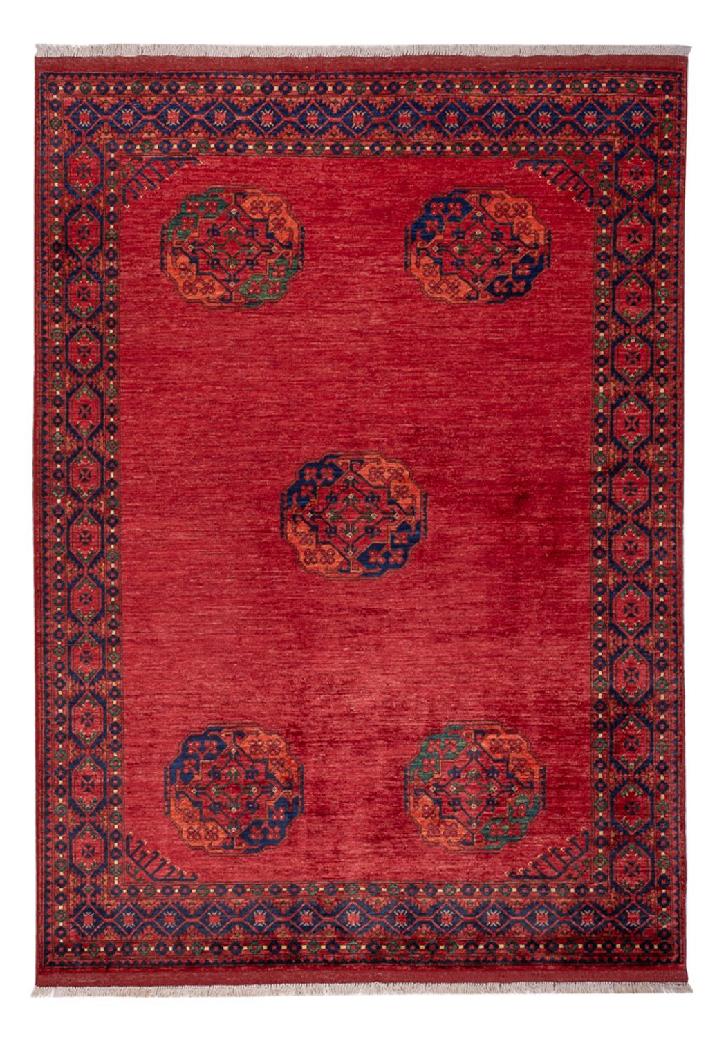 Tapis afghan - Kunduz - 243 x 175 cm - rouge