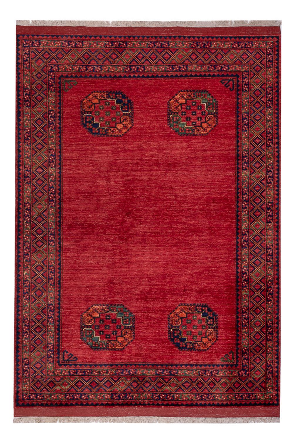 Tapis afghan - Kunduz - 241 x 175 cm - rouge