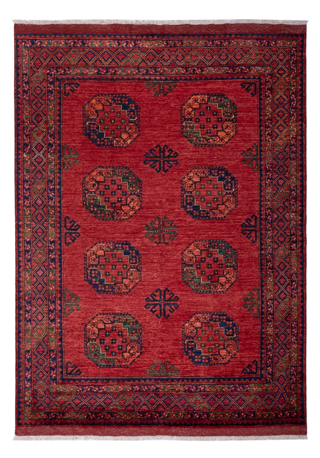 Tapis afghan - Kunduz - 246 x 180 cm - rouge