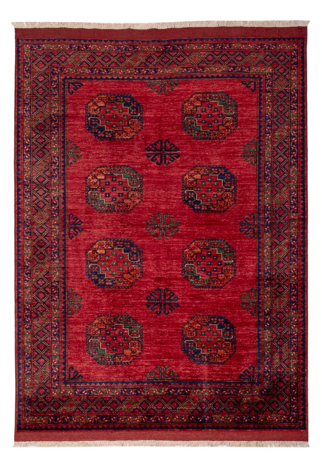 Tapis afghan - Kunduz - 241 x 176 cm - rouge