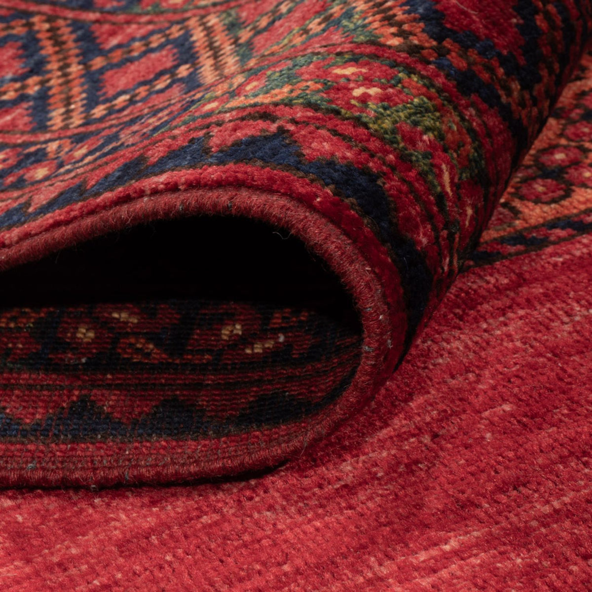 Tapis afghan - Kunduz - 241 x 176 cm - rouge