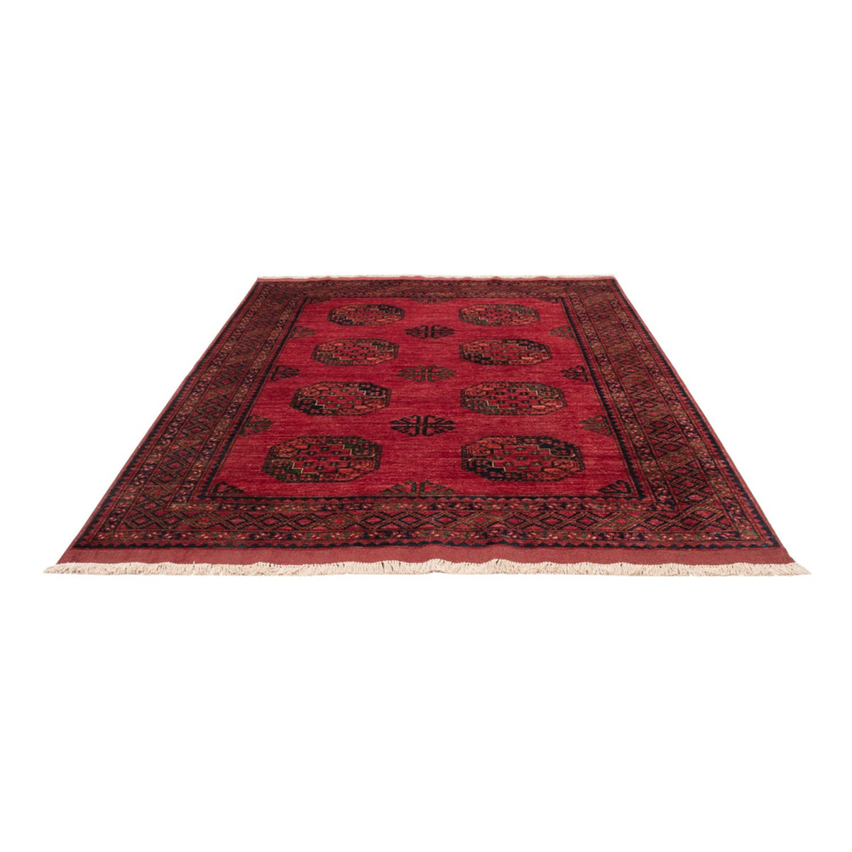 Tapis afghan - Kunduz - 241 x 176 cm - rouge