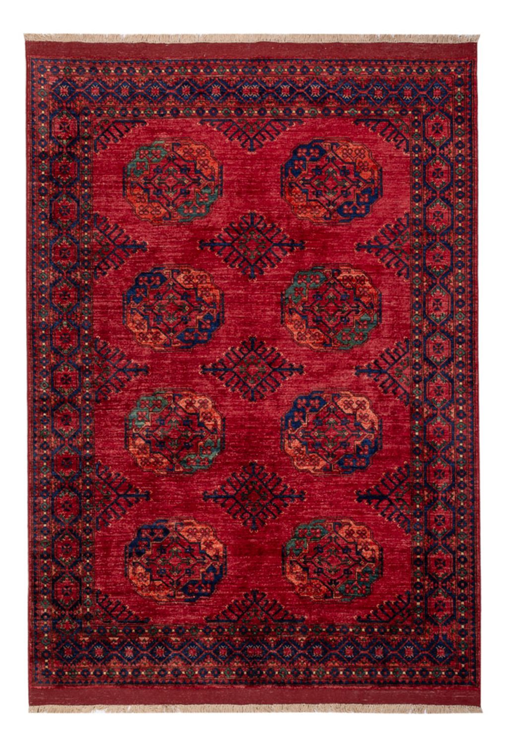 Tapis afghan - Kunduz - 241 x 174 cm - rouge