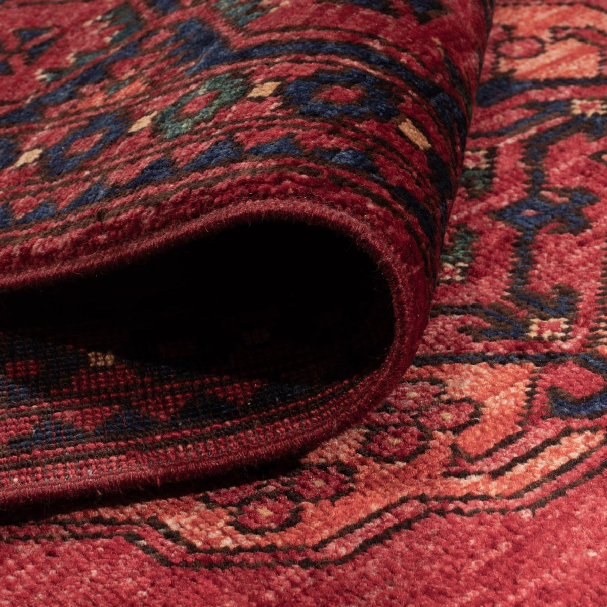 Tapis afghan - Kunduz - 241 x 174 cm - rouge