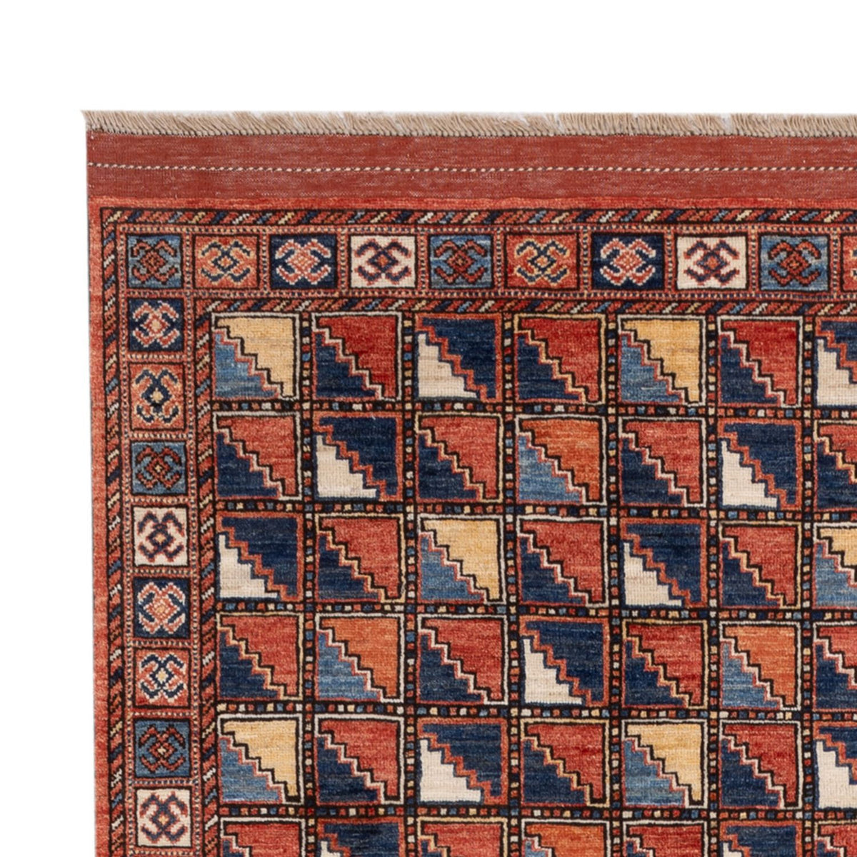 Tapis afghan - 215 x 176 cm - multicolore