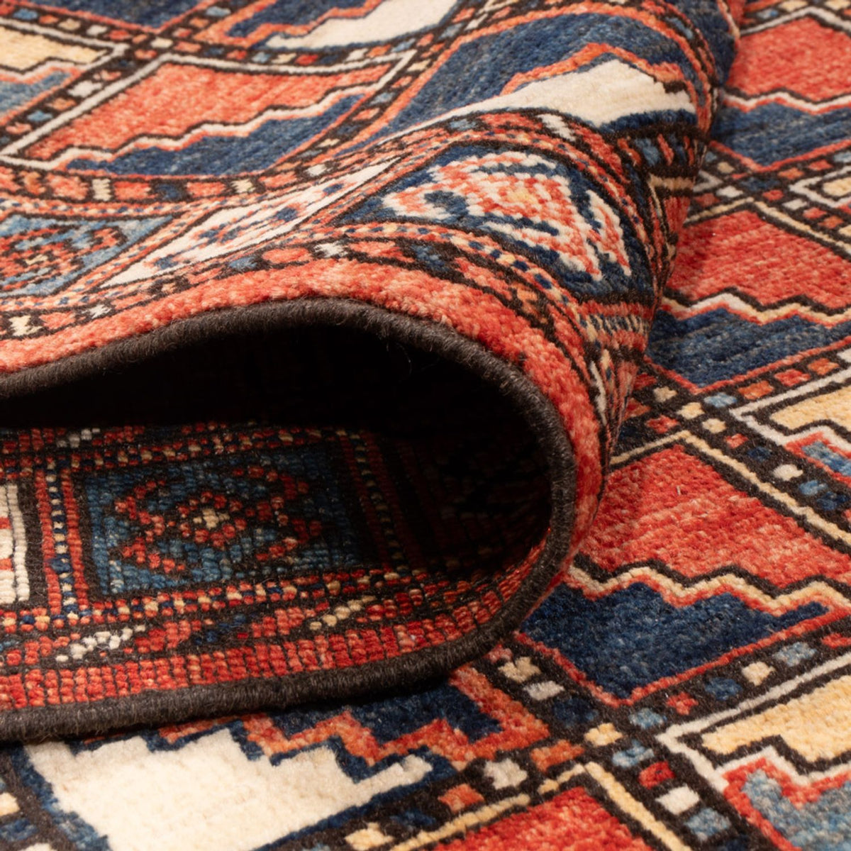 Tapis afghan - 215 x 176 cm - multicolore