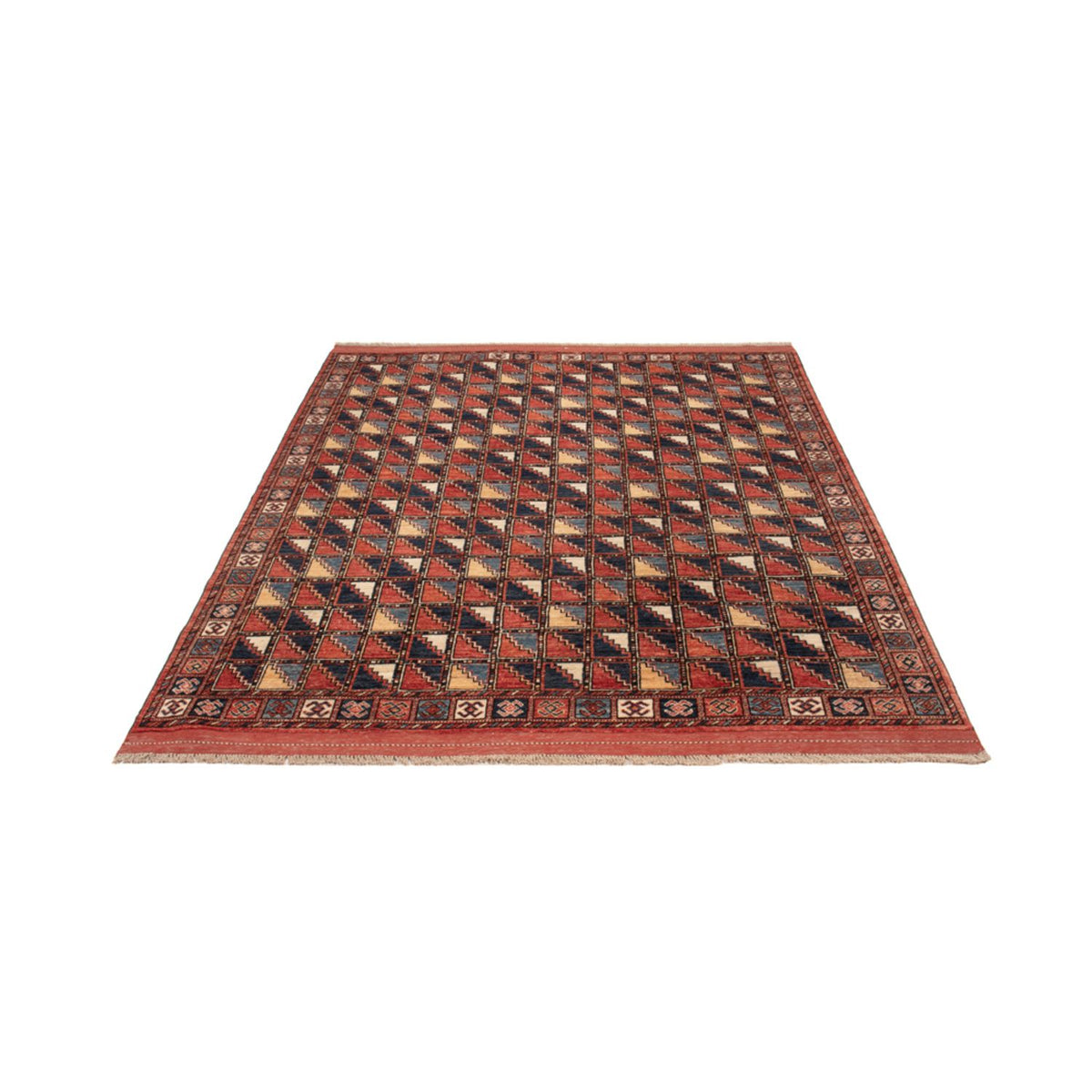 Tapis afghan - 215 x 176 cm - multicolore
