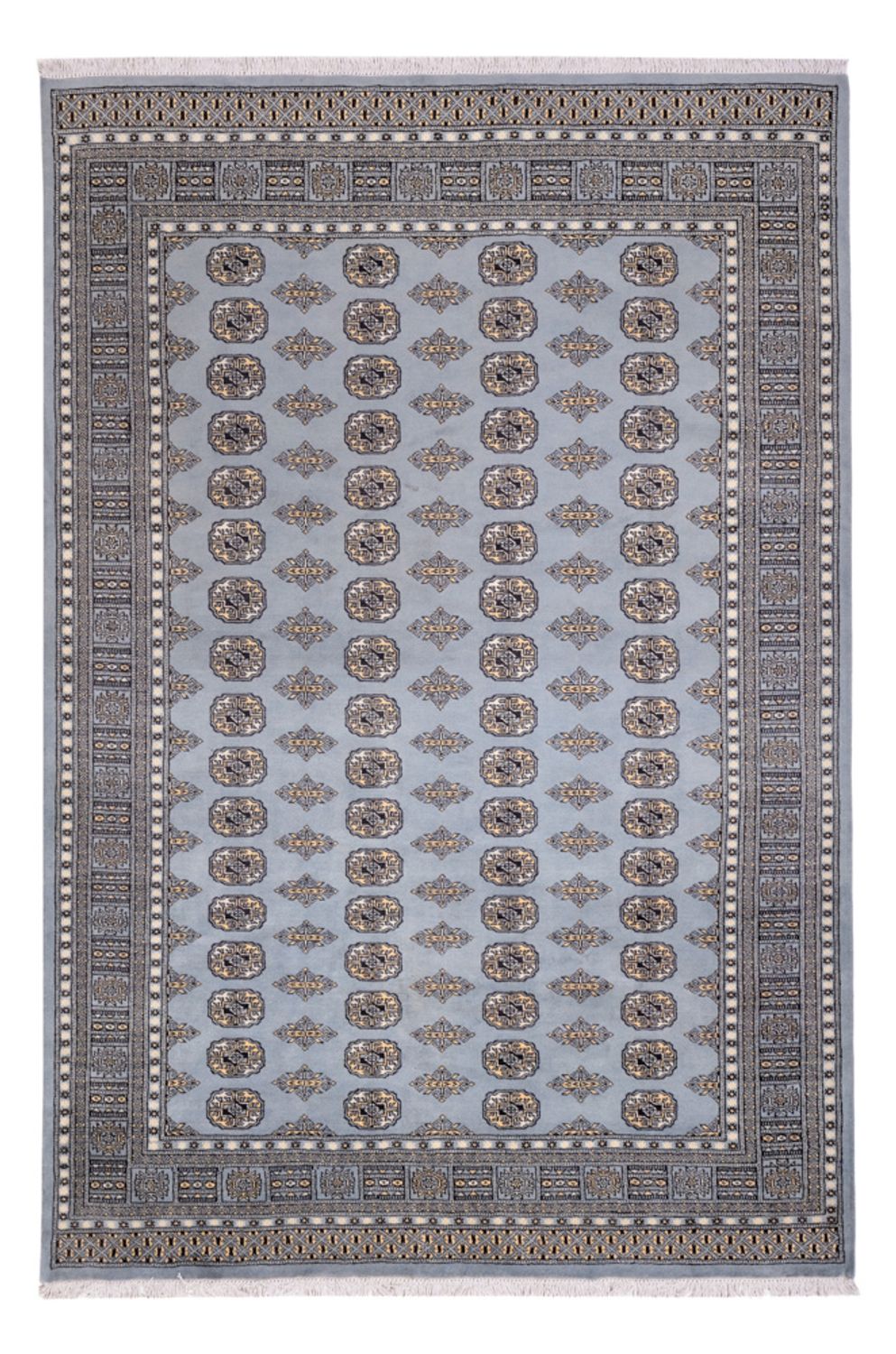 Tapis afghan - Boukhara - 300 x 204 cm - gris clair