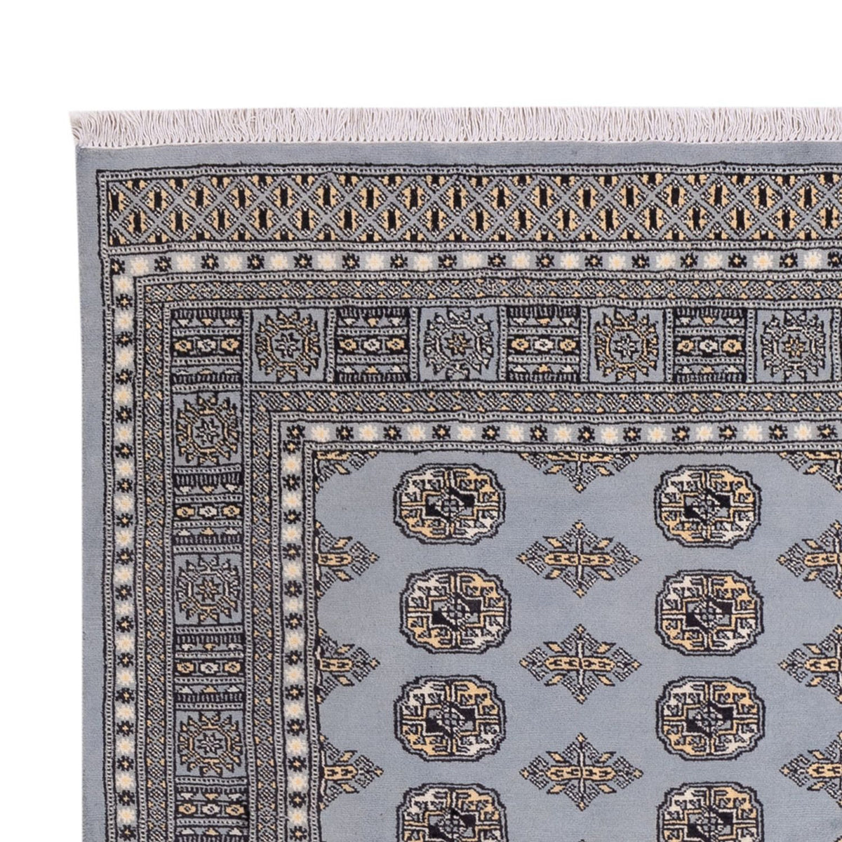 Tapis afghan - Boukhara - 300 x 204 cm - gris clair