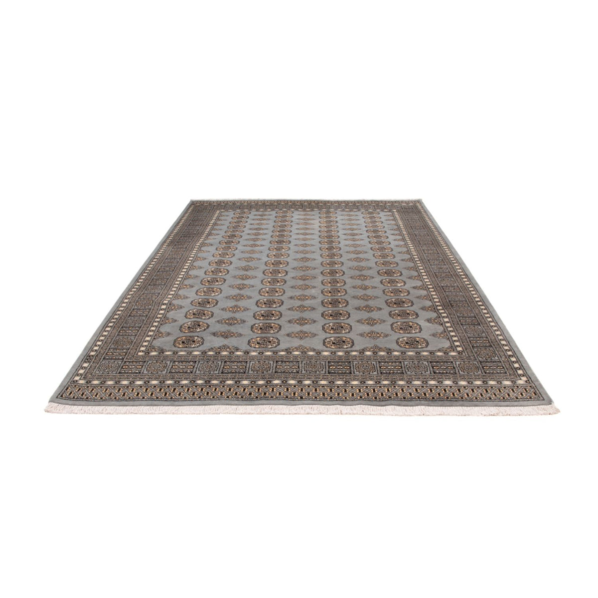 Tapis afghan - Boukhara - 300 x 204 cm - gris clair