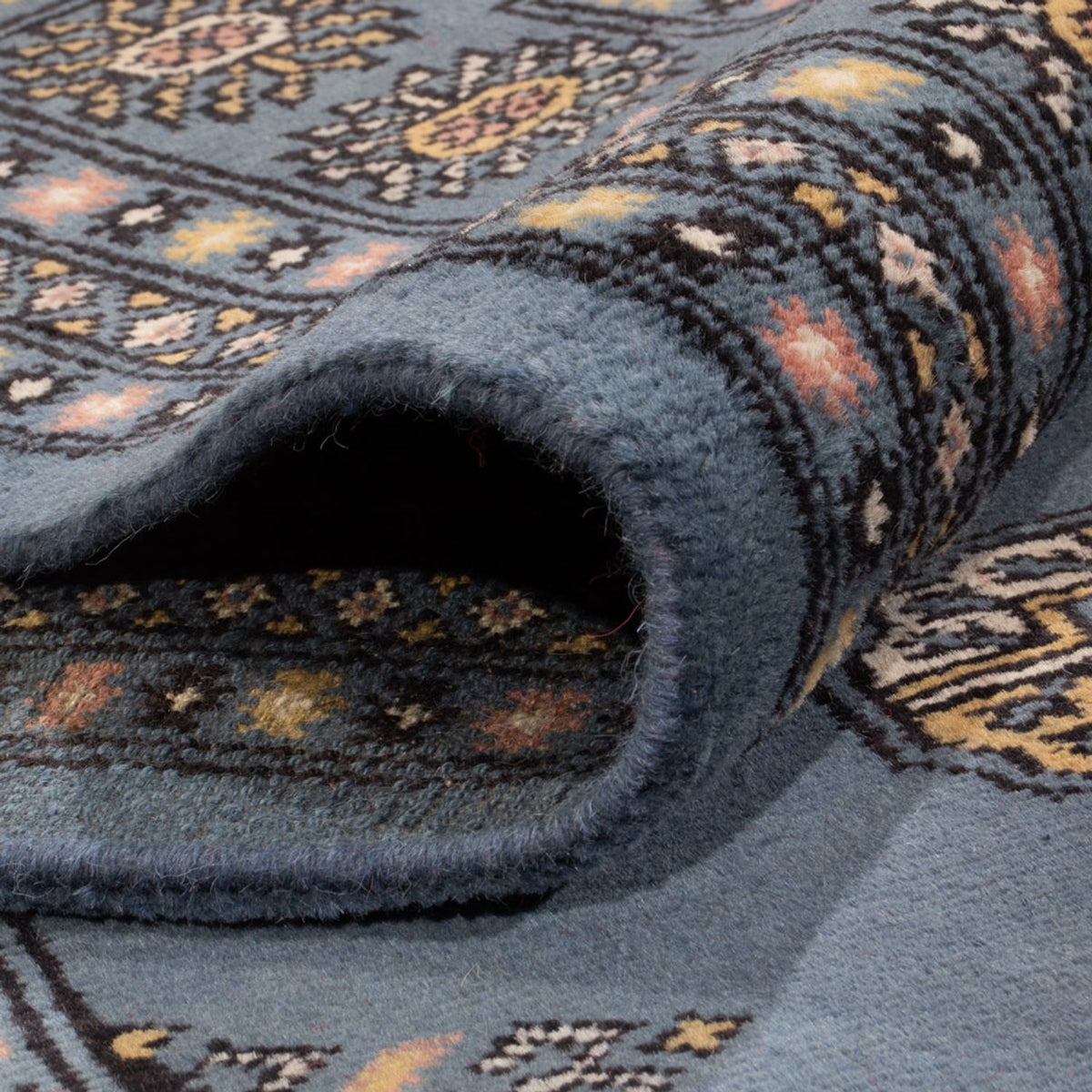 Tapis afghan - Boukhara - 309 x 205 cm - bleu