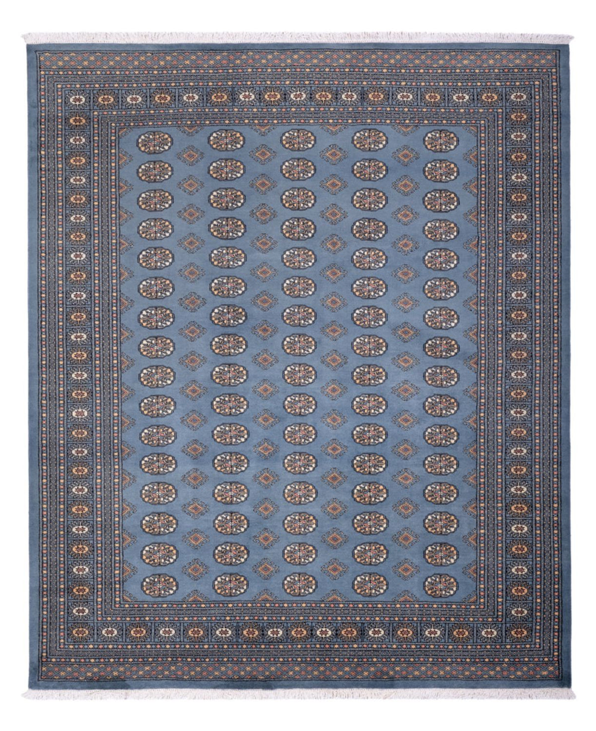 Tapis afghan - Boukhara - 305 x 249 cm - bleu clair