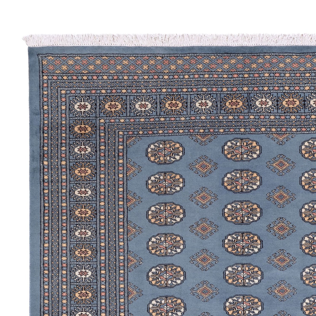 Tapis afghan - Boukhara - 305 x 249 cm - bleu clair