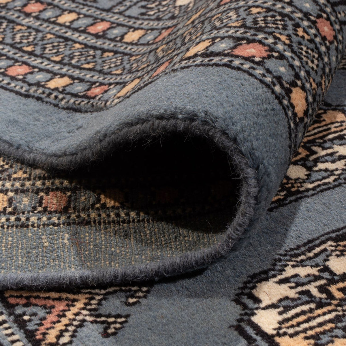 Tapis afghan - Boukhara - 305 x 249 cm - bleu clair