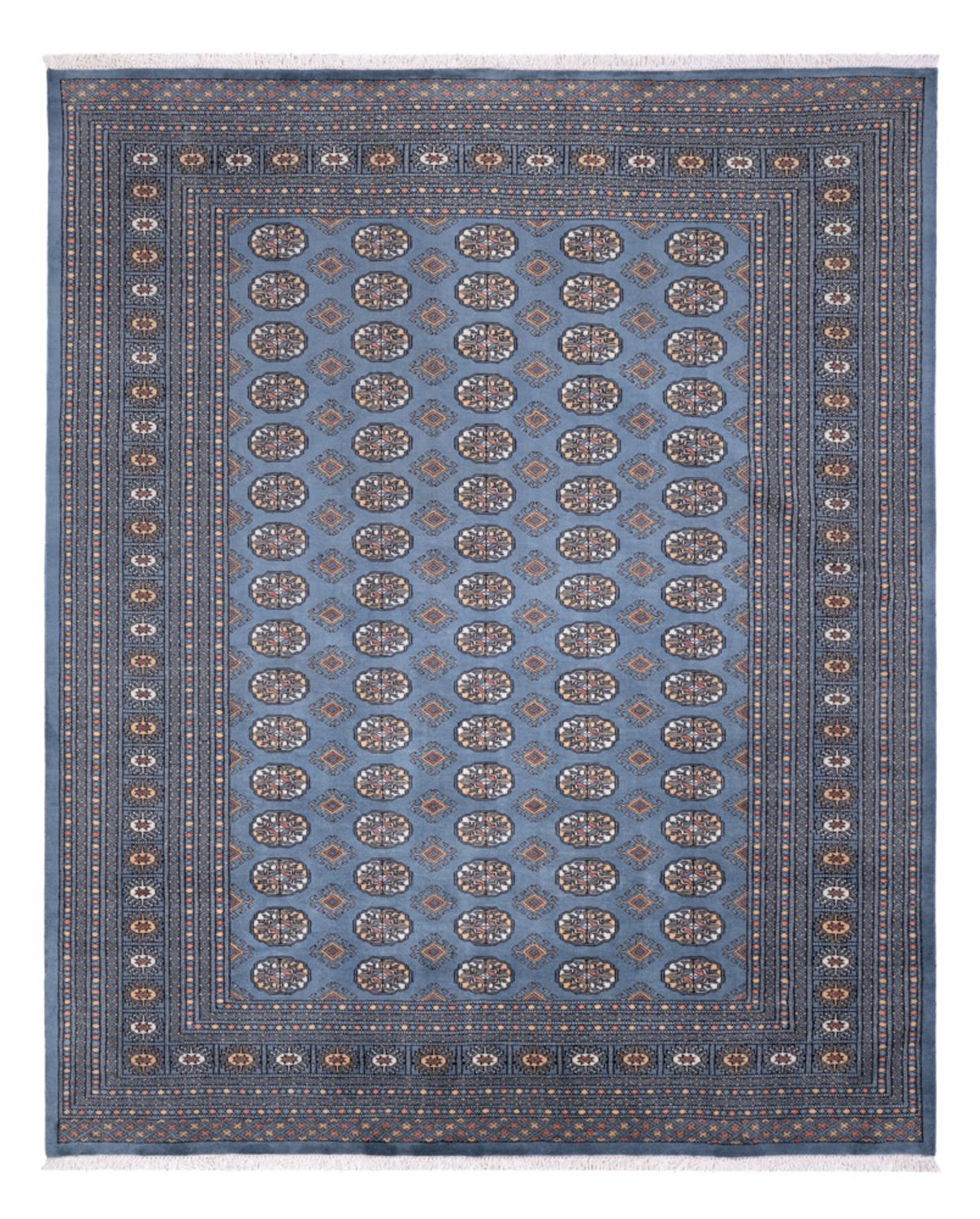Afghan Teppich - Buchara - 309 x 248 cm - seeblau