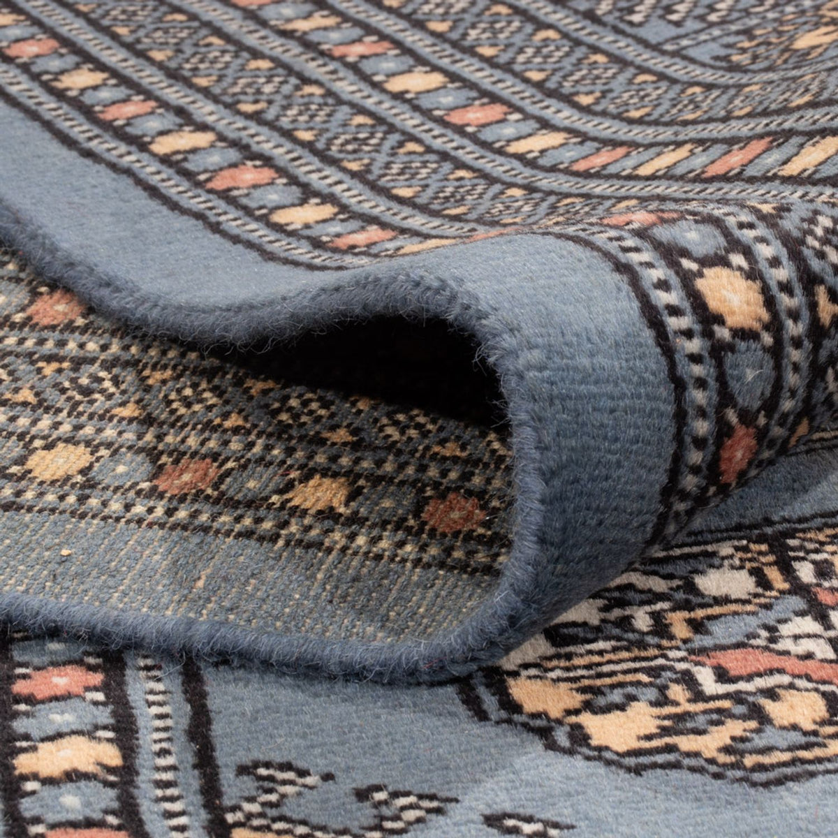 Tapis afghan - Boukhara - 309 x 248 cm - bleu de mer