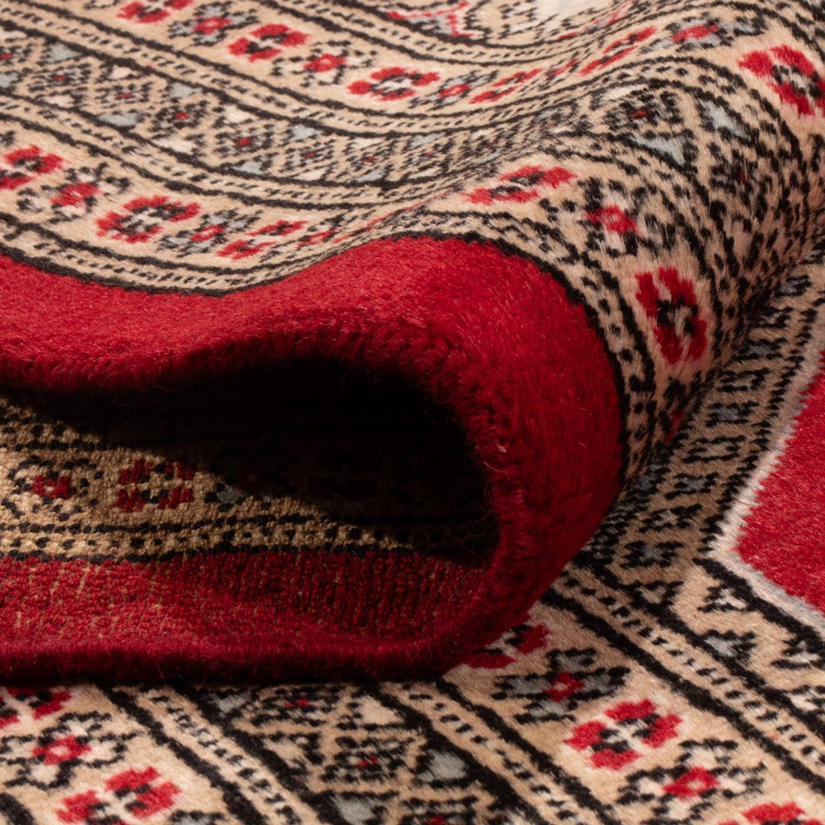 Tapis afghan - Boukhara - 287 x 220 cm - rouge