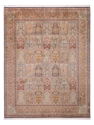 Tapis en soie - Soie du Cachemire - 308 x 242 cm - beige foncé