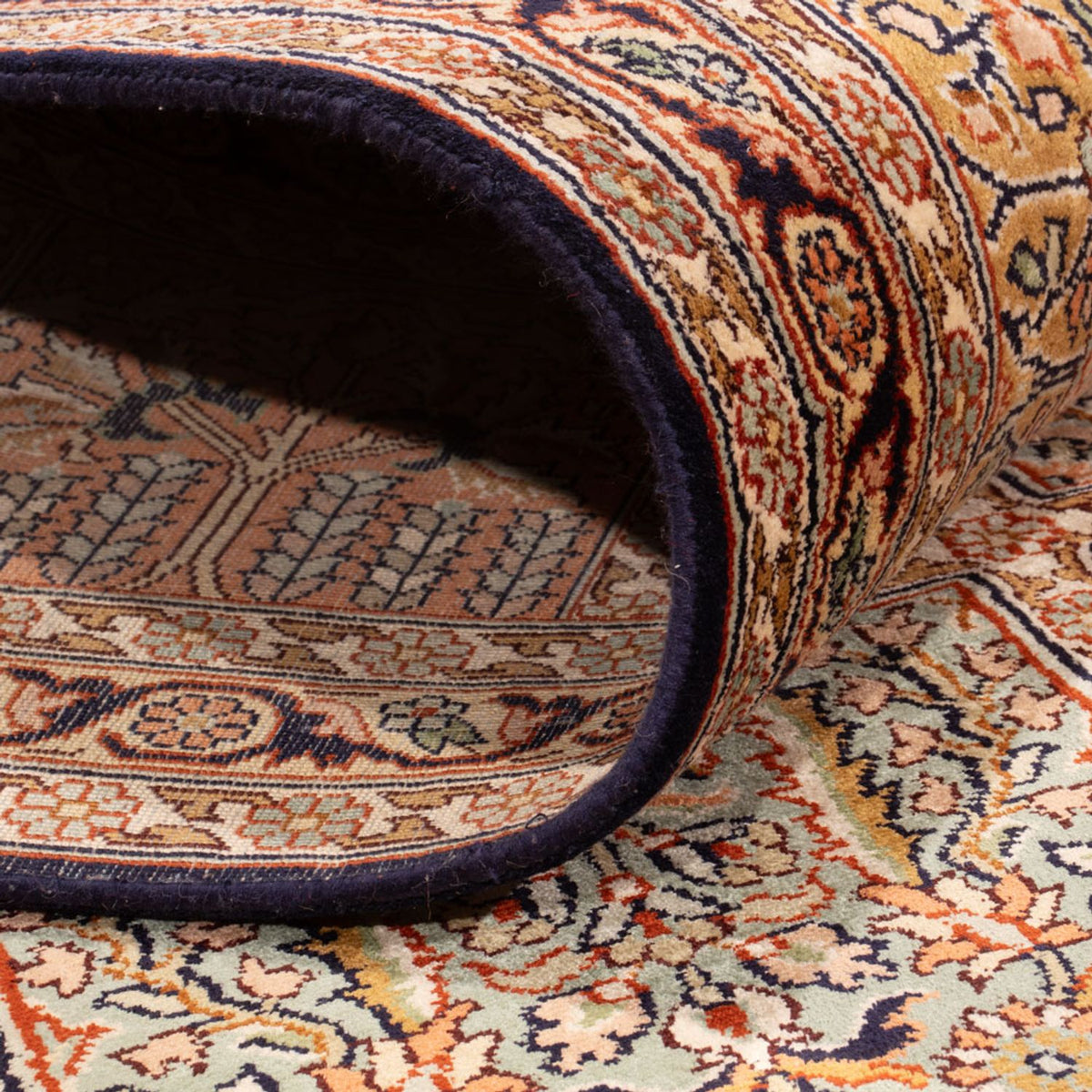 Tapis en soie - Soie du Cachemire - 308 x 242 cm - beige foncé